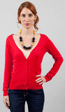Red Pointelle Cardigan - alternate view