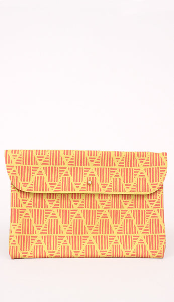 Coral Pyramid Clutch