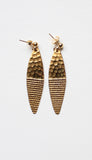 Textured Brass Earrings - alternate view