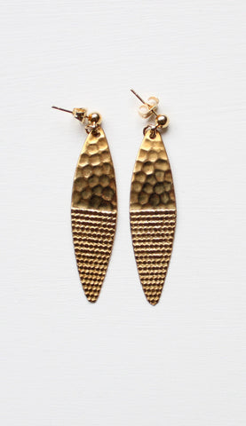 Textured Brass Earrings