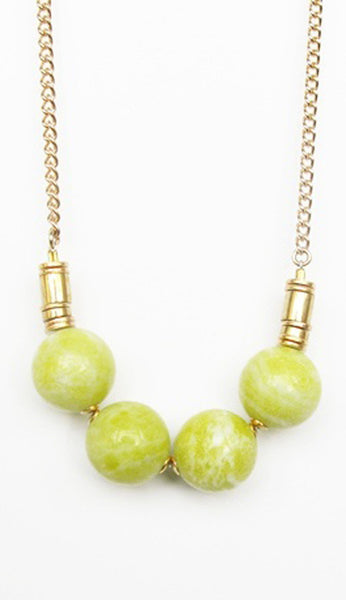 Serpentine + Metal Necklace